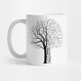 Digital tree black Mug